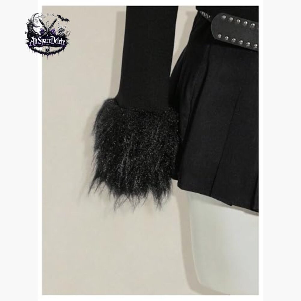 Faux Fur Jacket Zip Up Long Sleeve Aviator Coat Women's Outerwear - Picture 6 of 6